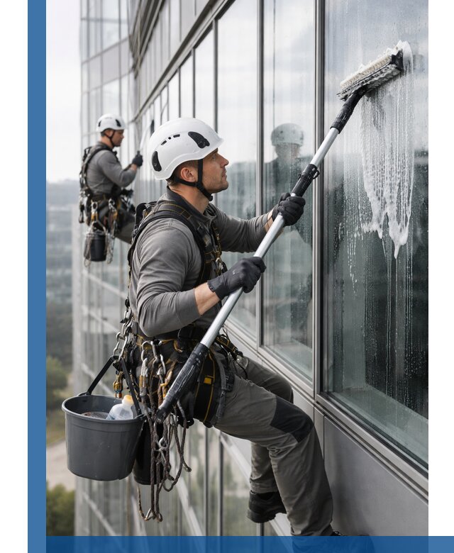 Высотная мойка сплошного остекления с выездом в Благовещенске