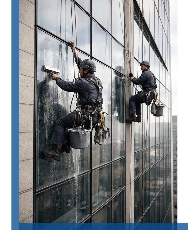 Профессиональная мойка стеклянных фасадов зданий в Благовещенске