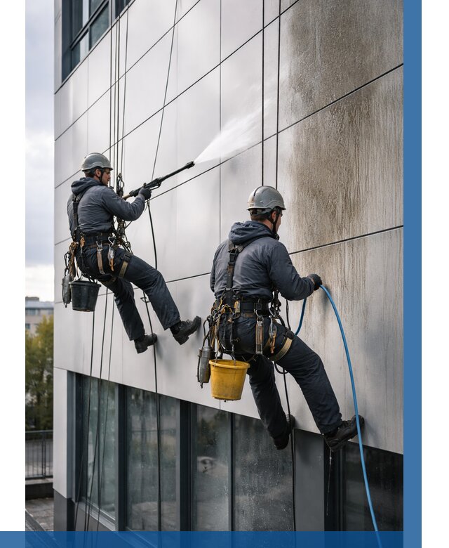 Мойка фасада из композита в Благовещенске по цене от 312 р. | ВЫСОТНИК-Бгв