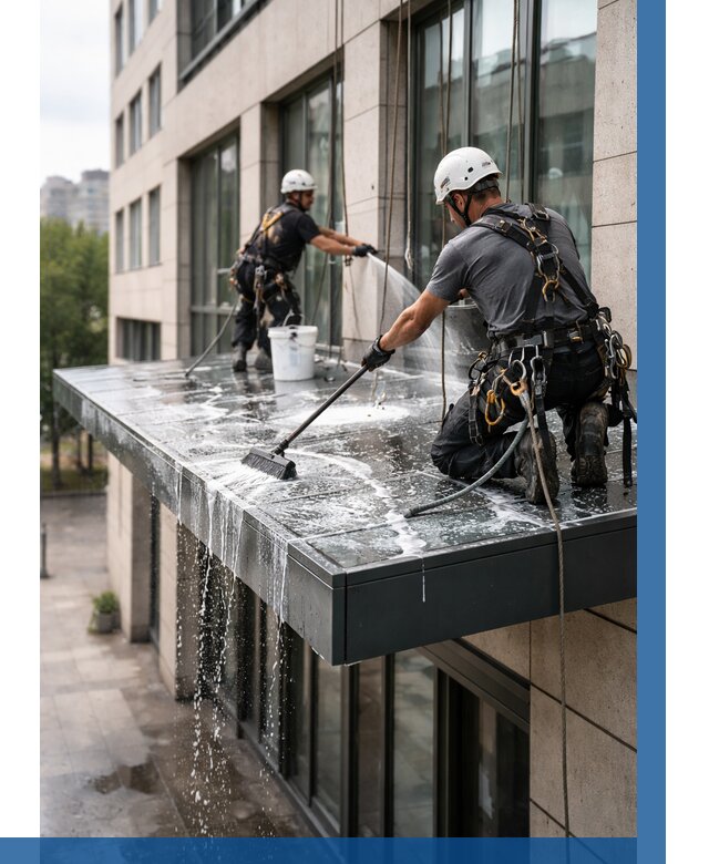 Мойка козырьков и навесов в Благовещенске от 3635 р. | ВЫСОТНИК-Бгв