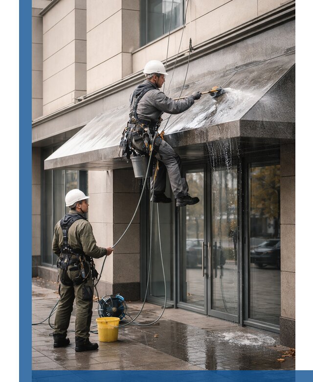 Профессиональная мойка козырьков и навесов в Благовещенске