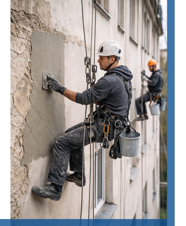 Восстановление штукатурки фасада в Благовещенске от 1246 р. | ВЫСОТНИК-Бгв