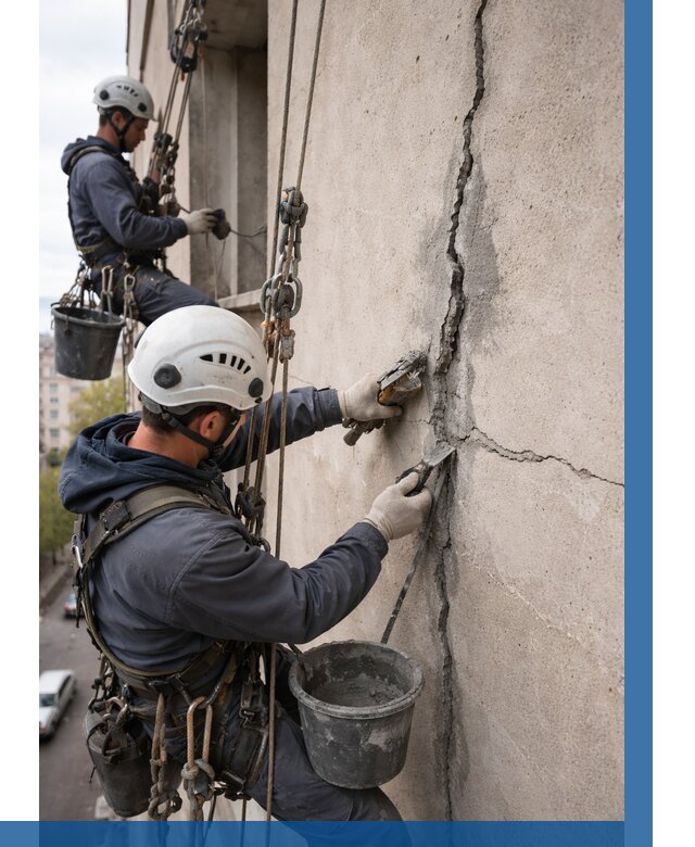 Заделка трещин на фасаде в Благовещенске от 935 р. | ВЫСОТНИК-Бгв