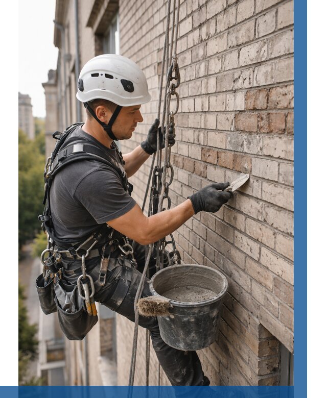 Ремонт кирпичной кладки фасада в Благовещенске от 1869 р. | ВЫСОТНИК-Бгв