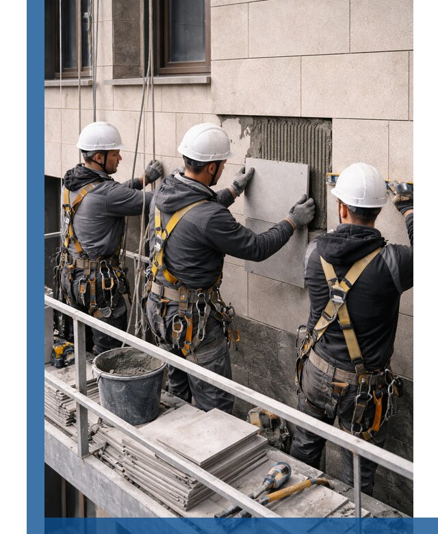 Ремонт облицовки фасада плиткой в Благовещенске с гарантией