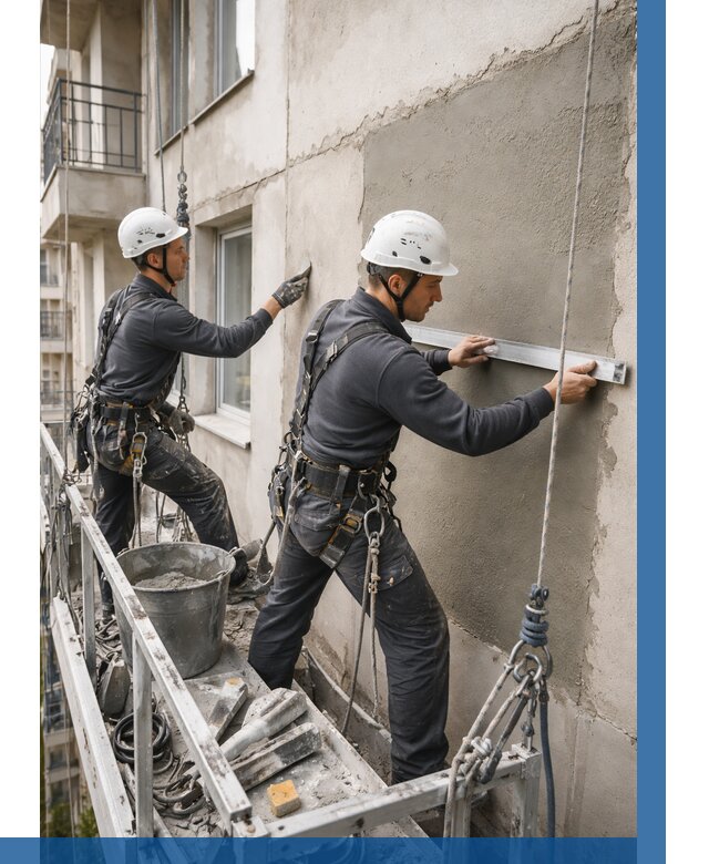 Штукатурка фасада на высоте в Благовещенске от 935 р. | ВЫСОТНИК-Бгв