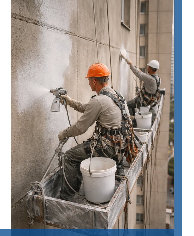 Грунтовка фасада на высоте в Благовещенске от 125 р. | ВЫСОТНИК-Бгв