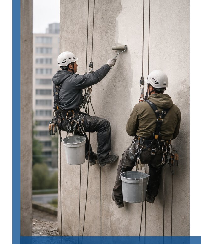 Покраска фасадов высотными альпинистами в Благовещенске с гарантией