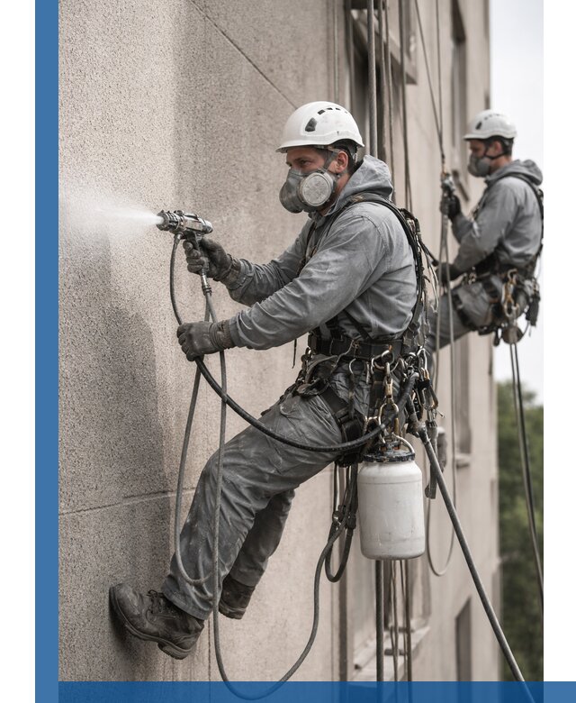 Безвоздушная покраска фасадов зданий в Благовещенске профессионально