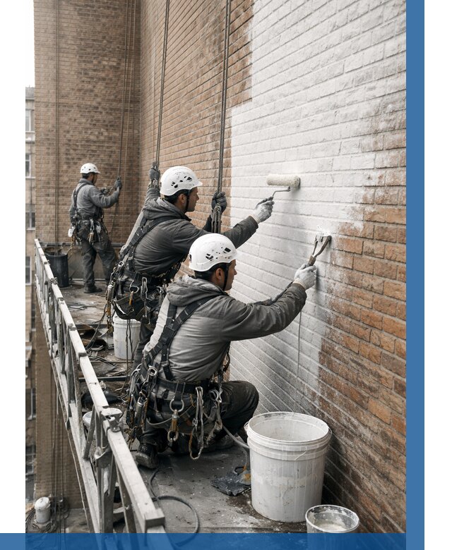 Покраска кирпичного фасада в Благовещенске от 364 р. | ВЫСОТНИК-Бгв