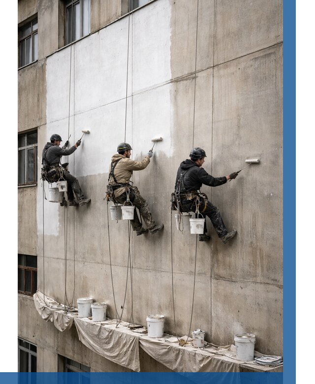 Покраска бетонного фасада в Благовещенске от 364 р за м2 | ВЫСОТНИК-Бгв