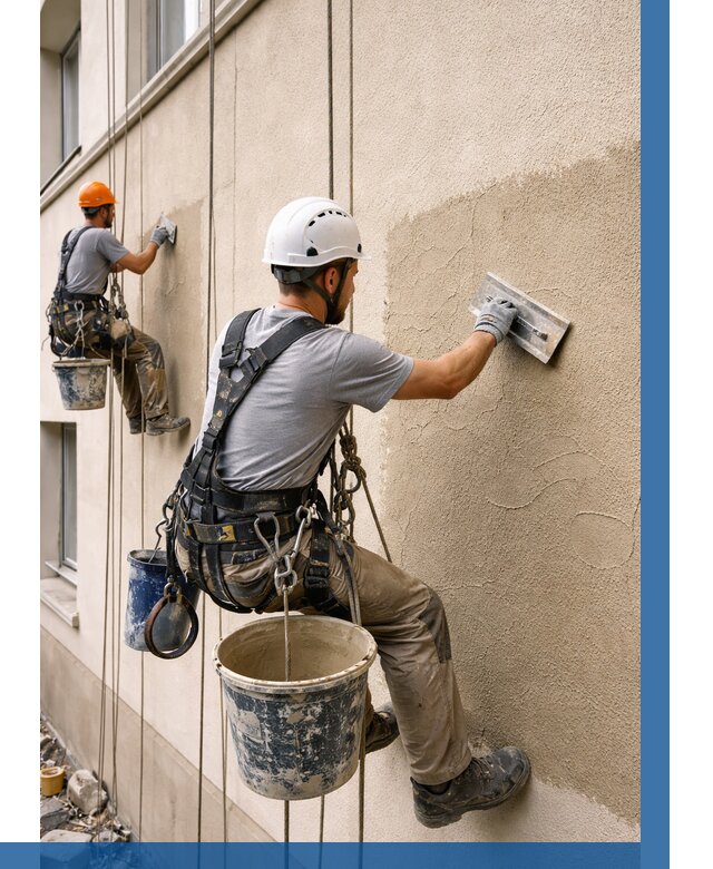 Декоративная штукатурка фасада в Благовещенске от 1246 р. | ВЫСОТНИК-Бгв