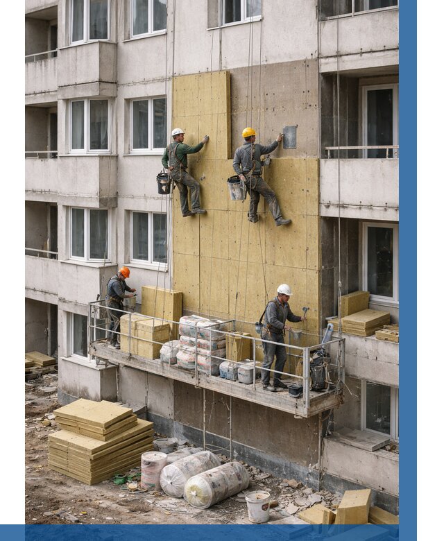 Утепление фасада минватой в Благовещенске от 1558 р. | ВЫСОТНИК-Бгв