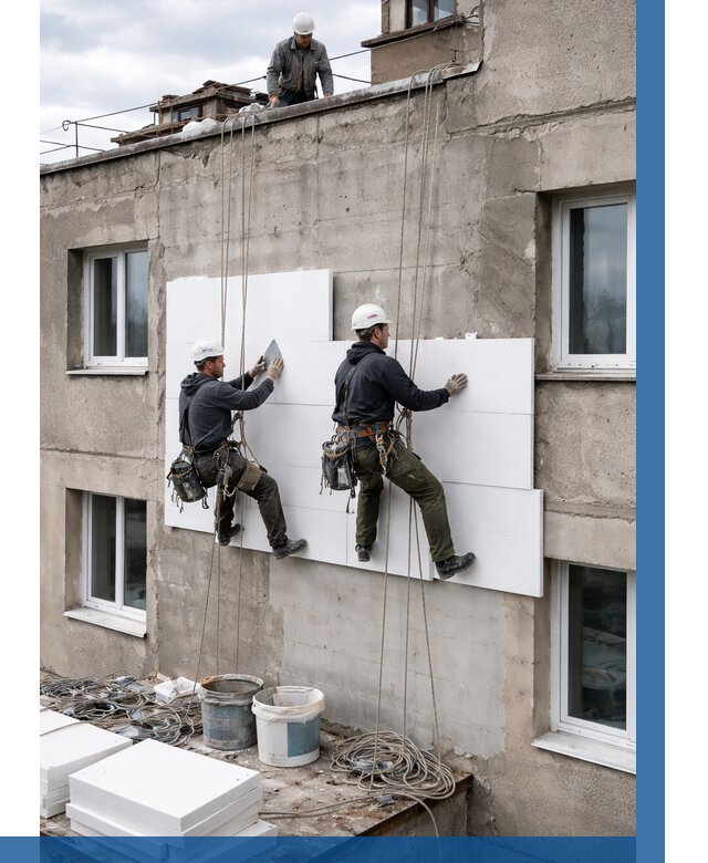 Утепление фасада пенополистиролом в Благовещенске от 1869 р. | ВЫСОТНИК-Бгв