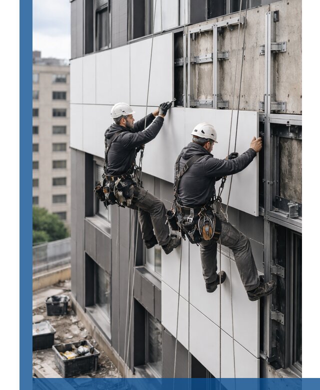 Монтаж композитных панелей фасада в Благовещенске под ключ