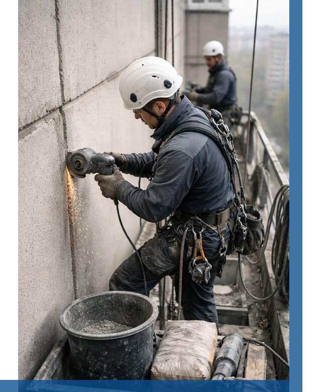 Штробление межпанельных швов в Благовещенске от 1246 р. | ВЫСОТНИК-Бгв