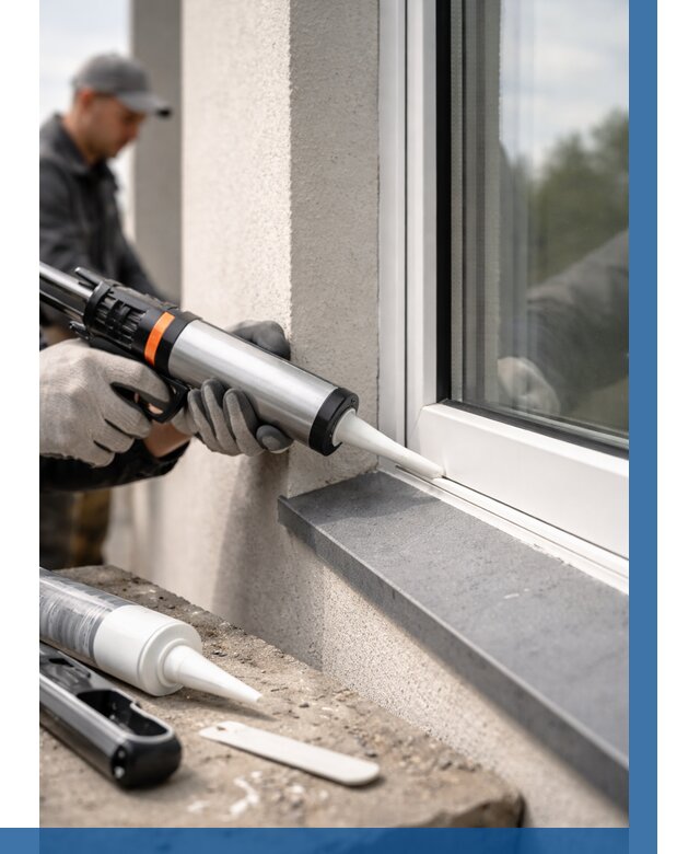 Герметизация монтажных швов окон в Благовещенске от 675 р. | ВЫСОТНИК-Бгв