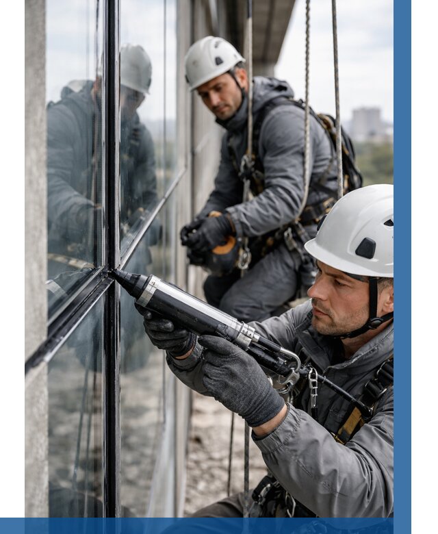 Герметизация витражных швов в Благовещенске от 675 р. | ВЫСОТНИК-Бгв