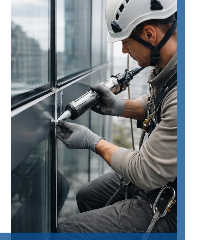 Герметизация стыков витража в Благовещенске от 1246 р. | ВЫСОТНИК-Бгв