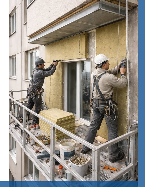 Утепление балкона снаружи в Благовещенске от 1662 р. под ключ ВЫСОТНИК-Бгв