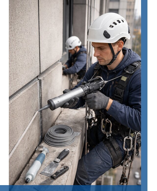 Герметизация деформационных швов фасада в Благовещенске от 727 | ВЫСОТНИК-Бгв