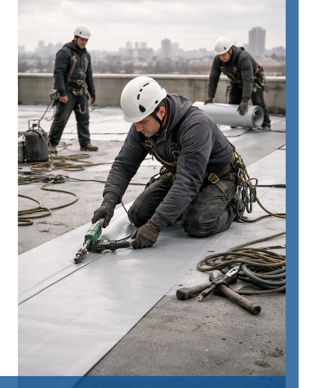 Ремонт мембранной кровли в Благовещенске от 1869 р./м2 | ВЫСОТНИК-Бгв