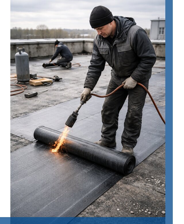 Ремонт наплавляемой кровли в Благовещенске от 727 р. | ВЫСОТНИК-Бгв