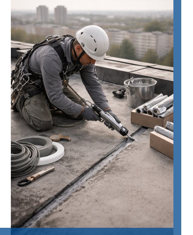 Герметизация швов кровли в Благовещенске от 467 р./м2 | ВЫСОТНИК-Бгв