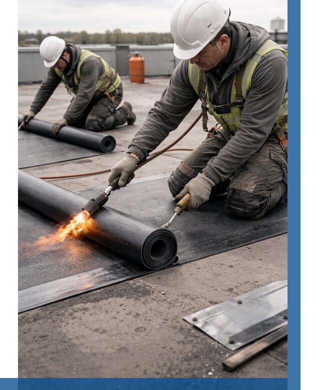 Монтаж наплавляемой кровли в Благовещенске от 883 р. — ВЫСОТНИК-Бгв