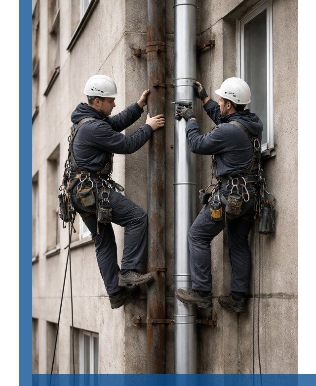 Замена водосточных труб в Благовещенске: монтаж и демонтаж под ключ