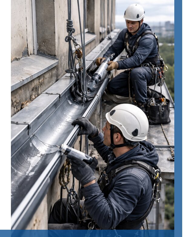 Ремонт водосточных желобов в Благовещенске от 6751 р. | ВЫСОТНИК-Бгв