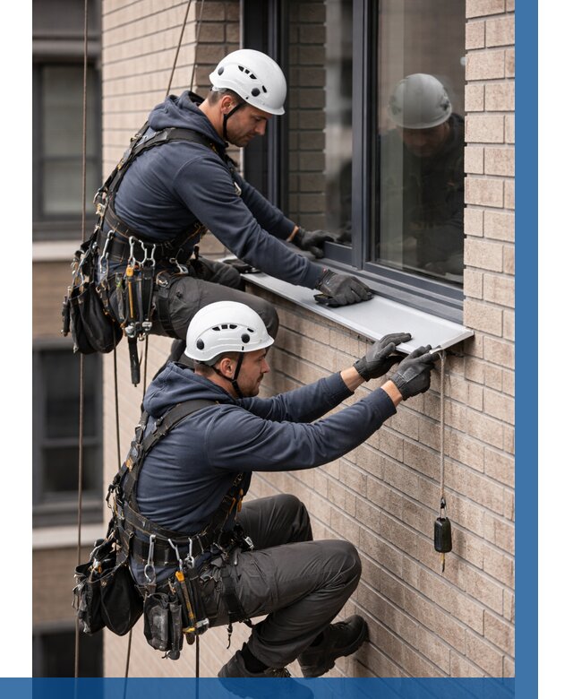 Монтаж оконных отливов под ключ в Благовещенске от 3635 р. | ВЫСОТНИК-Бгв