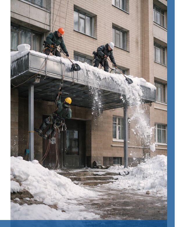 Очистка козырьков от снега в Благовещенске от 3635 р. | ВЫСОТНИК-Бгв