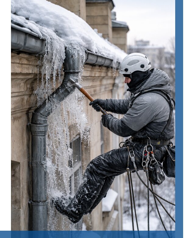 Очистка водостоков от льда в Благовещенске от 3635 р. | ВЫСОТНИК-Бгв
