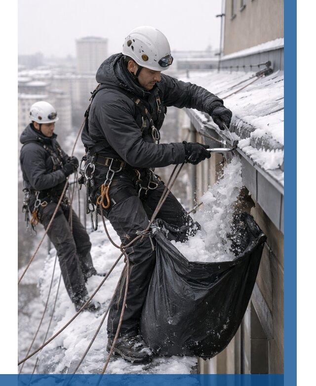 Аварийная очистка крыши в Благовещенске под ключ от 312 р. | ВЫСОТНИК-Бгв