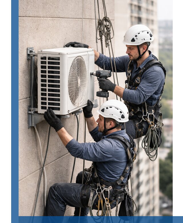 Монтаж внешнего блока кондиционера в Благовещенске установка и крепление