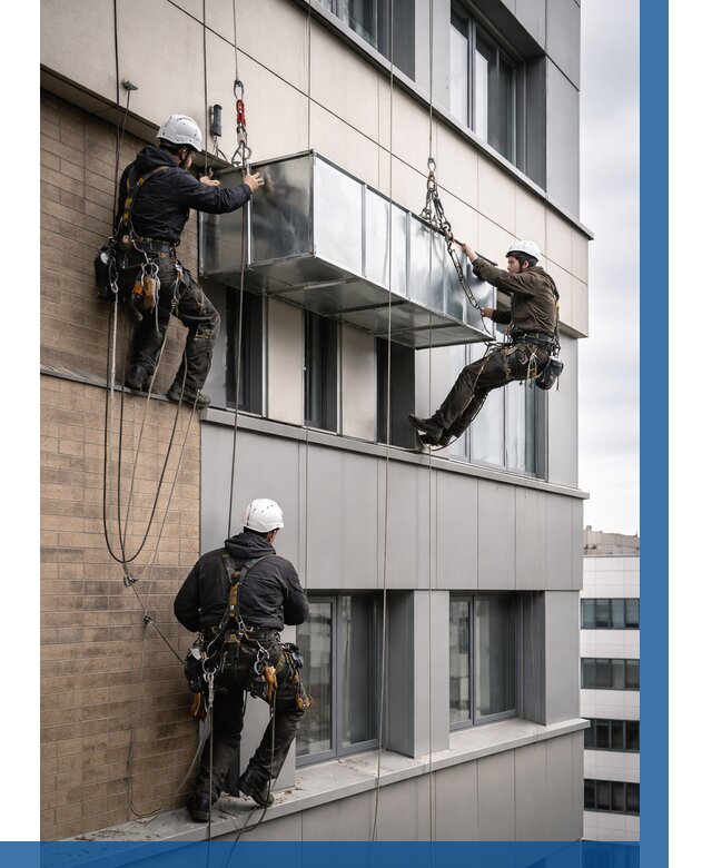 Монтаж воздуховодов на фасаде в Благовещенске от 1558 р. | ВЫСОТНИК-Бгв