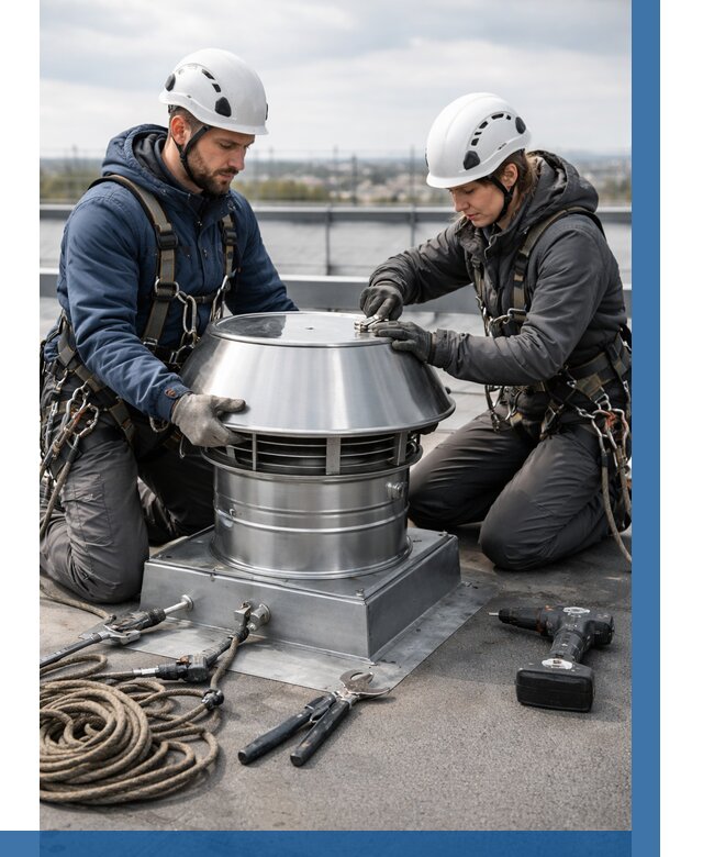 Установка дефлекторов на кровле в Благовещенске от 4674 р. | ВЫСОТНИК-Бгв