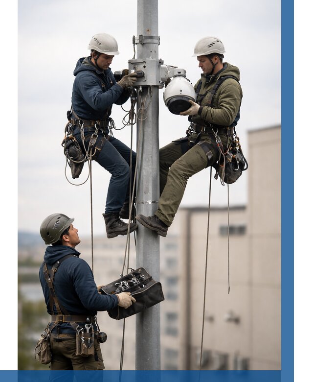 Установка видеокамер на мачте в Благовещенске от 8828 р. | ВЫСОТНИК-Бгв