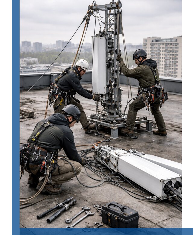 Демонтаж антенн на крыше зданий в Благовещенске с гарантией