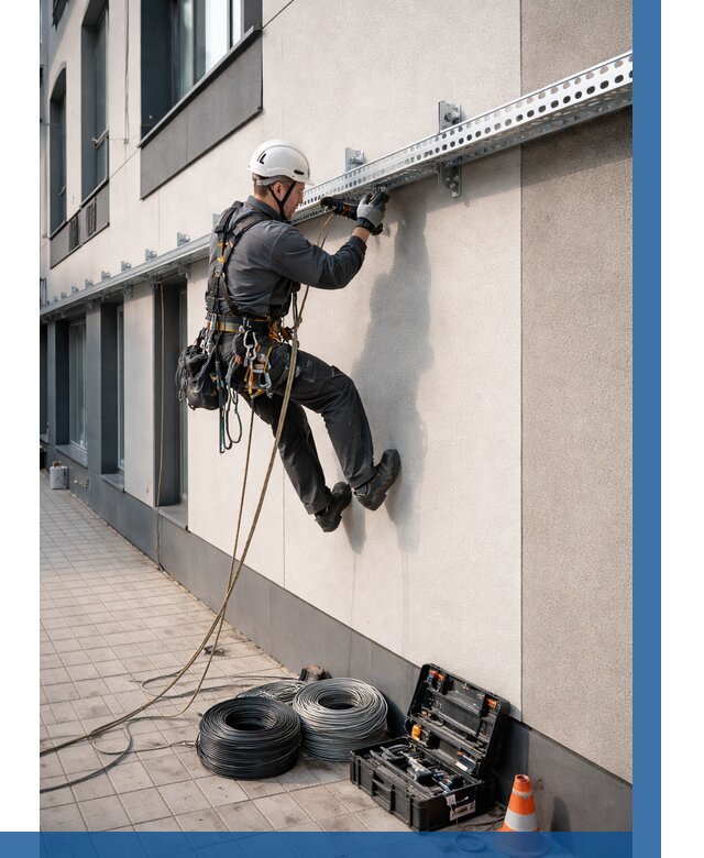 Монтаж кабельных лотков на фасаде в Благовещенске от 1246 р. | ВЫСОТНИК-Бгв