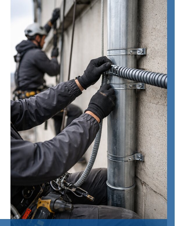 Монтаж гофры для кабеля в Благовещенске от 312 р. | ВЫСОТНИК-Бгв