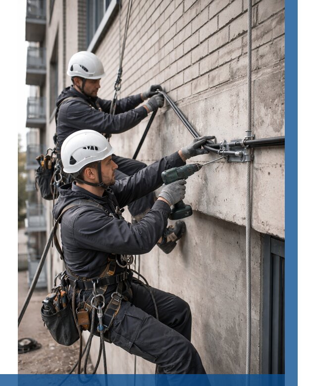 Крепление кабеля на фасаде в Благовещенске от 364 р. | ВЫСОТНИК-Бгв