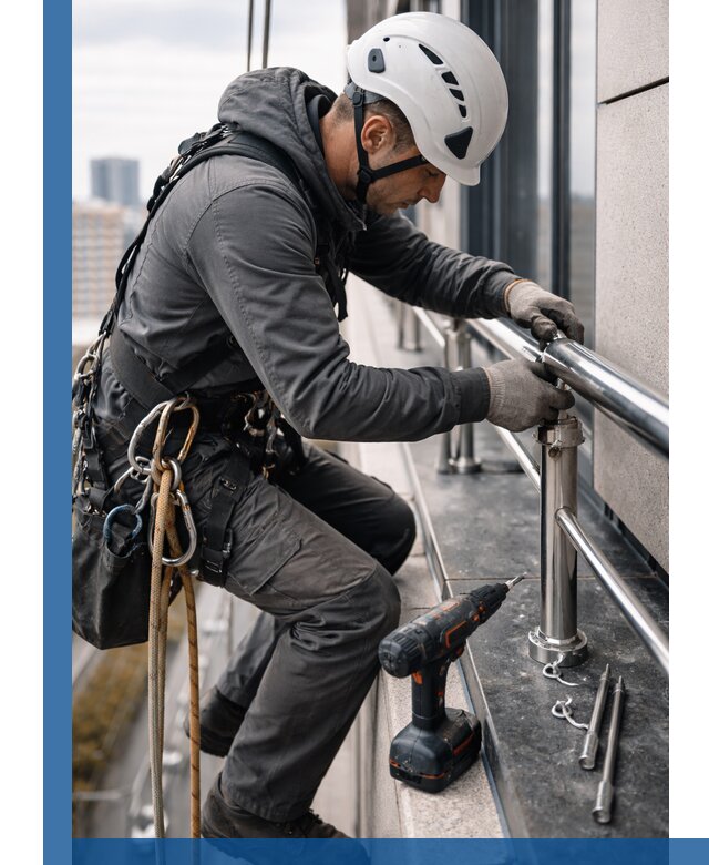 Монтаж ограждений на высоте в Благовещенске для зданий и конструкций