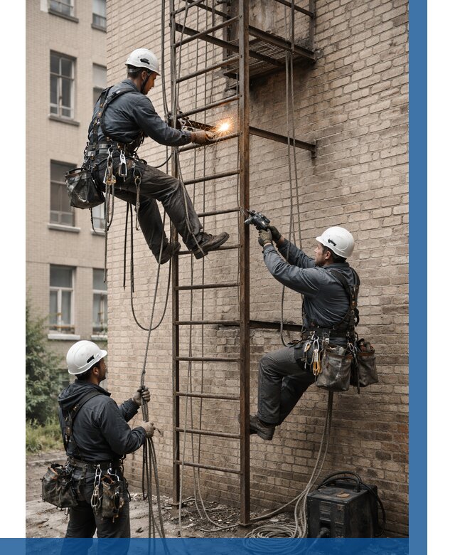 Ремонт пожарной лестницы в Благовещенске от 7790 р. | ВЫСОТНИК-Бгв