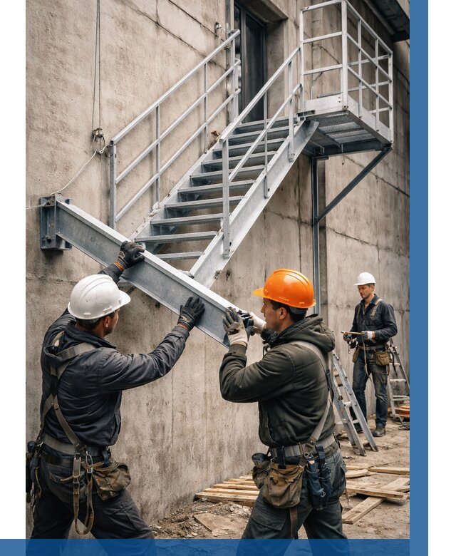 Монтаж металлических лестниц в Благовещенске от 15579 р. | ВЫСОТНИК-Бгв