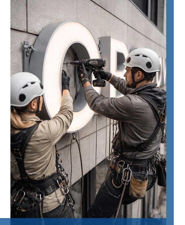 Монтаж световых букв в Благовещенске от 3116 р. под ключ ВЫСОТНИК-Бгв