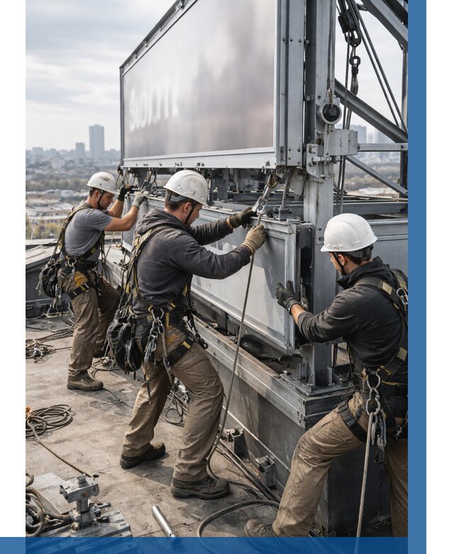 Монтаж крышной рекламной конструкции в Благовещенске от 62316 р.|ВЫСОТНИК-Бгв