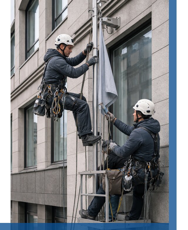 Установка флагов на фасаде в Благовещенске от 4674 р. | ВЫСОТНИК-Бгв