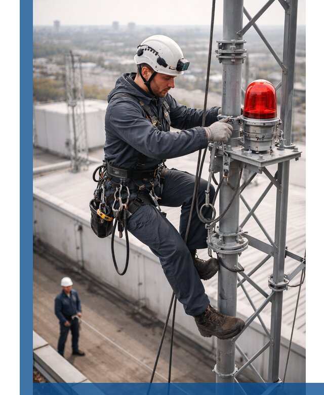 Монтаж заградительных огней и обслуживание объектов в Благовещенске